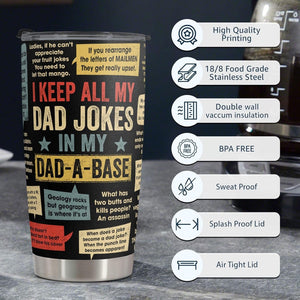 GeckoCustom Gift for Dad - Stainless Steel Tumbler 20Oz - Dad Joke Birthday Gift for Dad Men Gift - Fathers Day Gift from Daughter Son Wife - Funny Christmas Gift for Men Dad Stepdad Bonus Dad Uncle