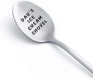 GeckoCustom Gifts for Dad Fathers Gifts for Men Funny Engraved Stainless Steel Spoon Shovel, Birthday Father’S Day Gifts Thanksgiving Gifts for Him Grandpa. Dad Ice Cream Scoops