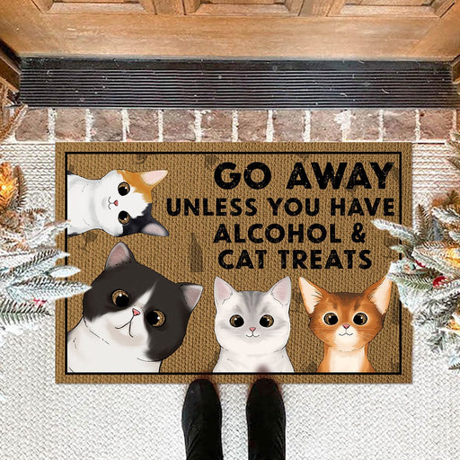 GeckoCustom Go Away Unless You Have Alcohol And Cat Treats Pet Treats Doormat Personalized Gift N304 889528