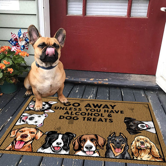 GeckoCustom Go Away Unless You Have Alcohol And Dog Treats Pet Treats Doormat Personalized Gift N304 889530