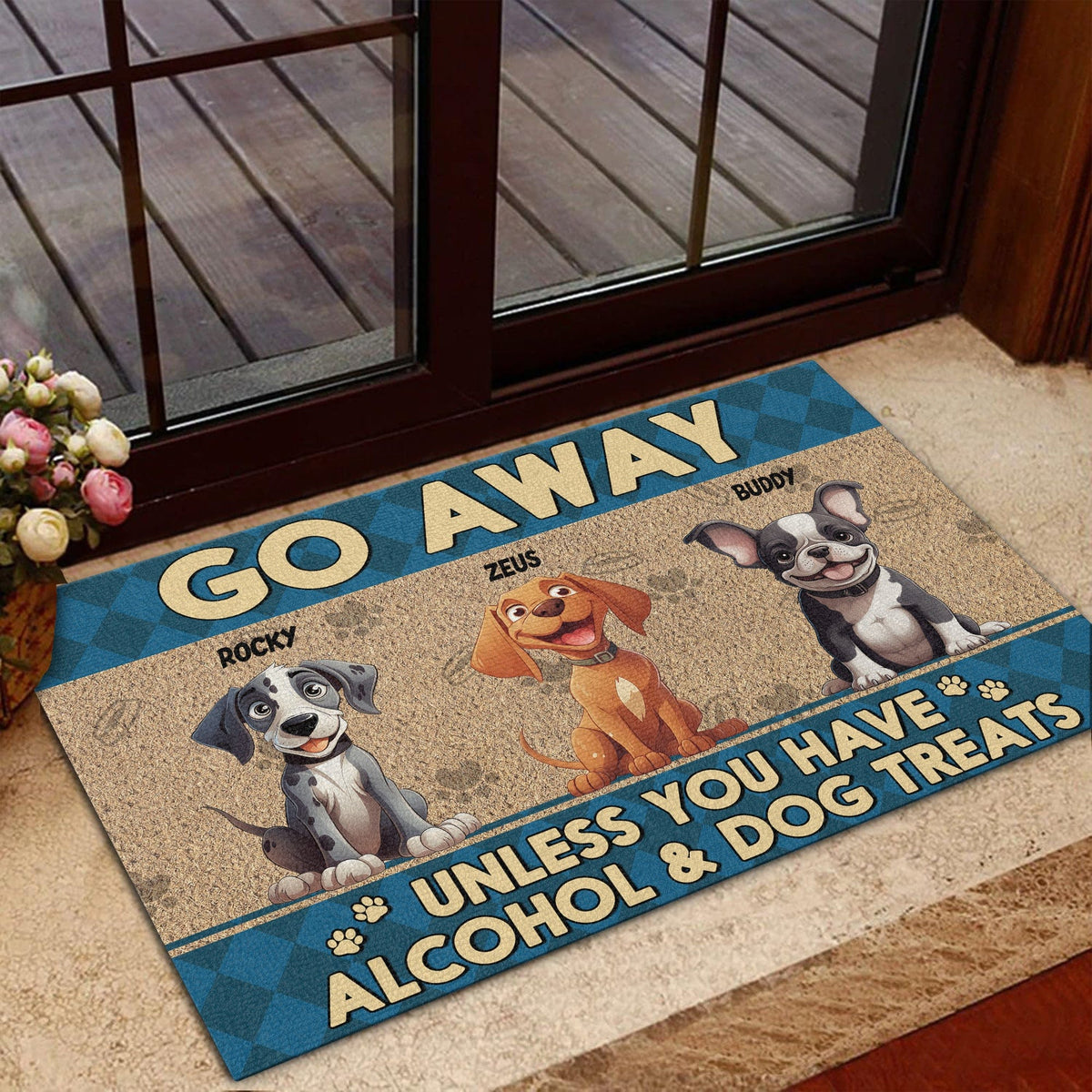 GeckoCustom Go Away Unless You Have Dog Treats Personalized Doormat Funny Gift For Dog Lovers CH07 895254