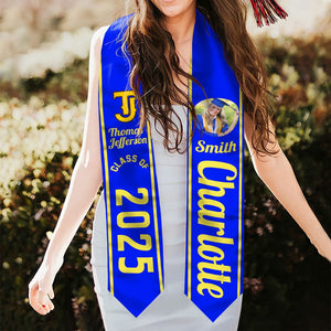 GeckoCustom Graduation 2025 Stoles, Upload Photo, Custom Name and School TA29 890283 6x72 inch