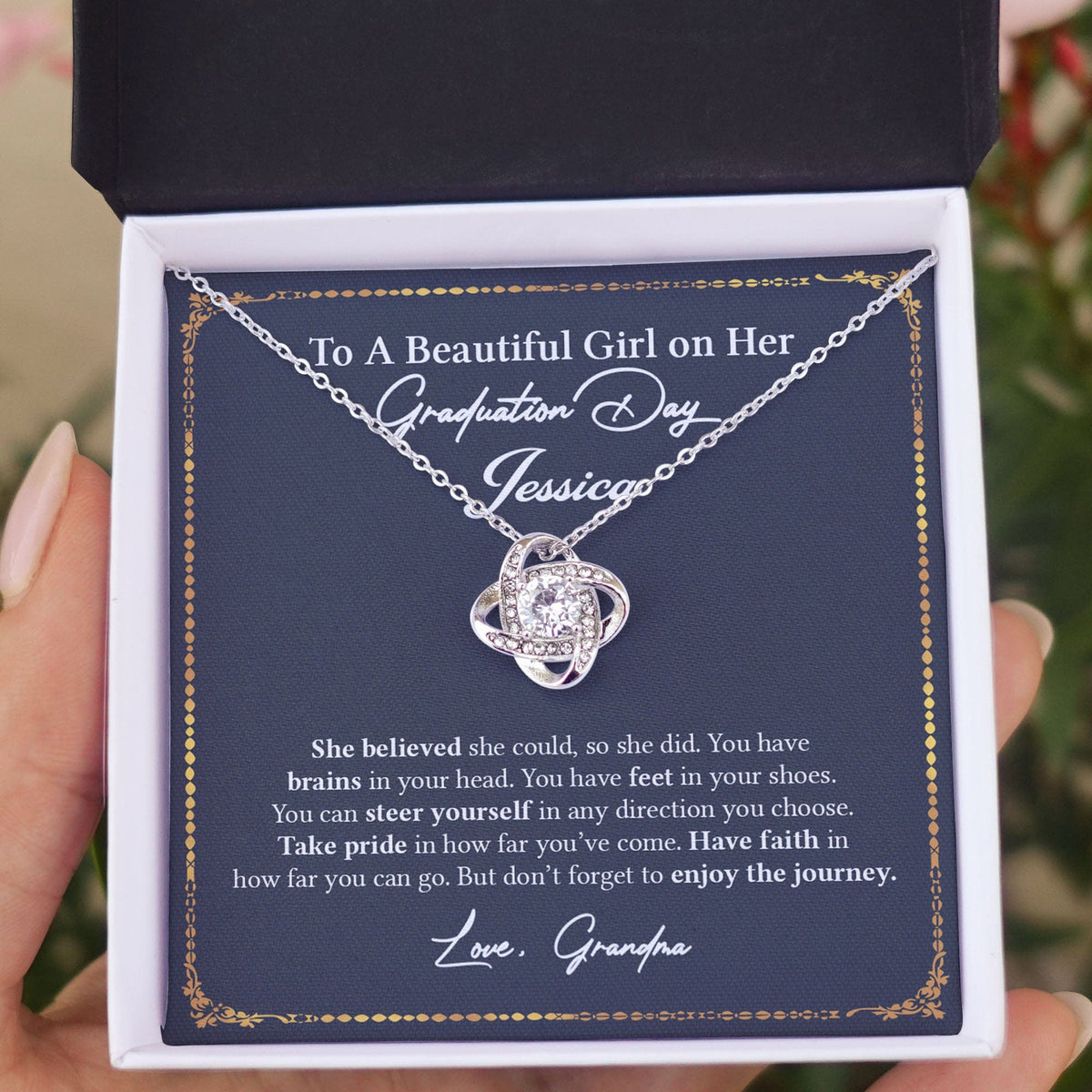 GeckoCustom Graduation Day Personalized Message Card Necklace C192