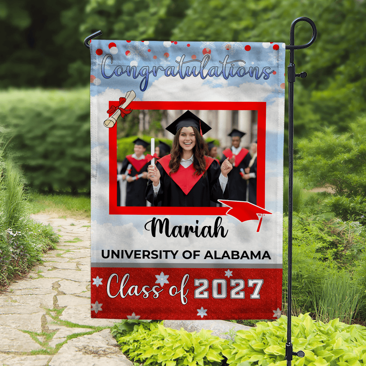 GeckoCustom Graduation Flag To Graduation Class Of 2025 HA75 891888 12"x18"