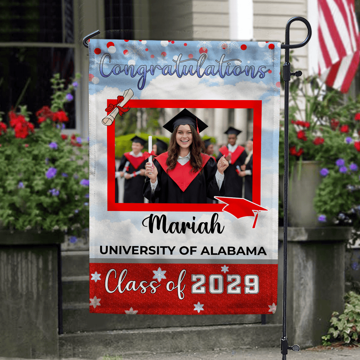 GeckoCustom Graduation Flag To Graduation Class Of 2025 HA75 891888 12"x18"