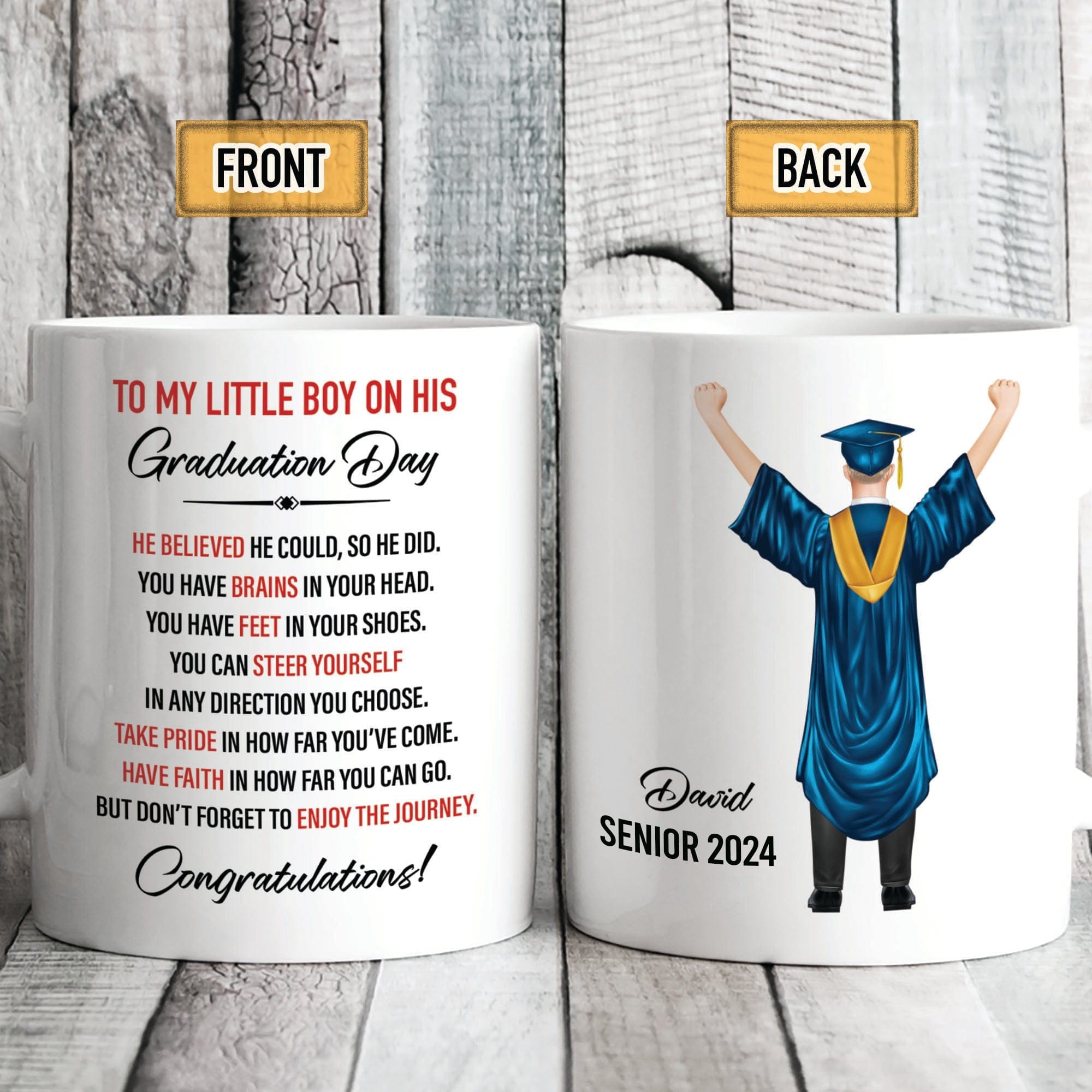 GeckoCustom Graduation Gift Personalized Graduation Senior Photo Coffee Mug C600 11oz