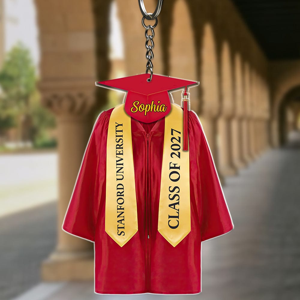 Graduation Robes And Hat For Bachelor, Senior Acrylic Keychain Persona Graduation Robes And Hat For Bachelor, Senior Acrylic Keychain Persona