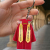 GeckoCustom Graduation Robes And Hat For Bachelor, Senior Acrylic Keychain Personalized Gift T368 890126 60mmW x 40mmH