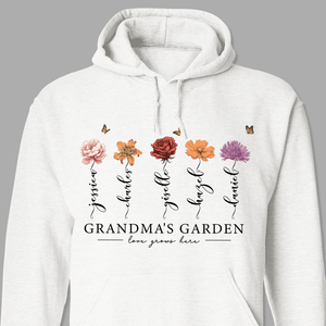 GeckoCustom Grandma's Garden Love Grows Mother's Day Shirt Personalized Gift T286 890312 Pullover Hoodie / Sport Grey Colour / S