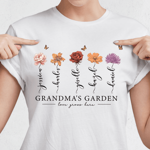 GeckoCustom Grandma's Garden Love Grows Mother's Day Shirt Personalized Gift T286 890312 Women Tee / Light Blue Color / S