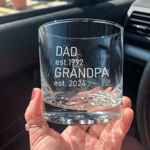 GeckoCustom Grandpa Est 2024 Personalized Gift Rock Glass HA75 890544