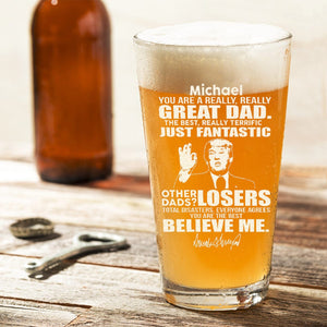 GeckoCustom Great Grandpa Great Dad Laser Engraved Beer Glass HO82 890642 16oz