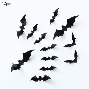 GeckoCustom Halloween Bat Table Runner Black Spider Web Lace Tablecloth Fireplace Curtain for Halloween Party Decoration Horror House Props as picture 19