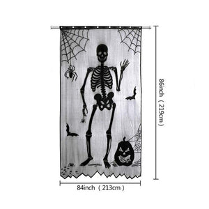 GeckoCustom Halloween Bat Table Runner Black Spider Web Lace Tablecloth Fireplace Curtain for Halloween Party Decoration Horror House Props as picture 7