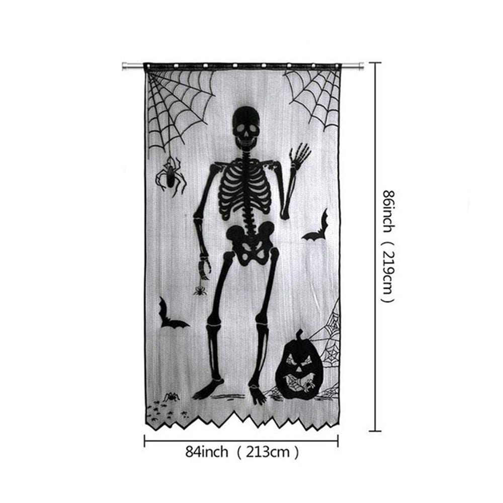 GeckoCustom Halloween Bat Table Runner Black Spider Web Lace Tablecloth Fireplace Curtain for Halloween Party Decoration Horror House Props as picture 7