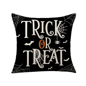 GeckoCustom Halloween Decorations Cushion Cover 45cm Linen Pillow Cover Funny Pumpkin Candy Cobweb Printed Pillow Case Home Decor Pillowcase 10 / 45x45cm