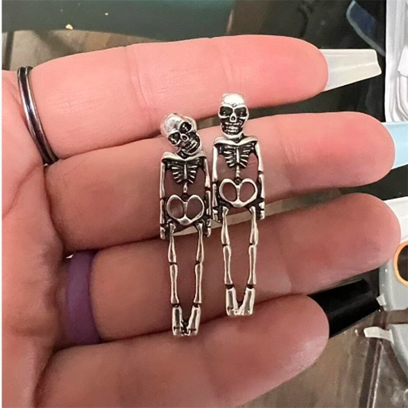 GeckoCustom Halloween Skull Skeleton Drop Earrings
