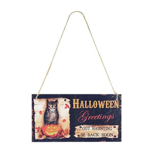 GeckoCustom Halloween Wooden Ornaments Pumpkin Ghost Trick or Treat Pendants Halloween Party Decoration for Home Door Hanging Signs Kids Toy K