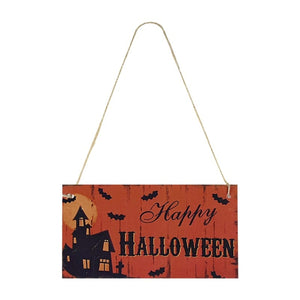 GeckoCustom Halloween Wooden Ornaments Pumpkin Ghost Trick or Treat Pendants Halloween Party Decoration for Home Door Hanging Signs Kids Toy L