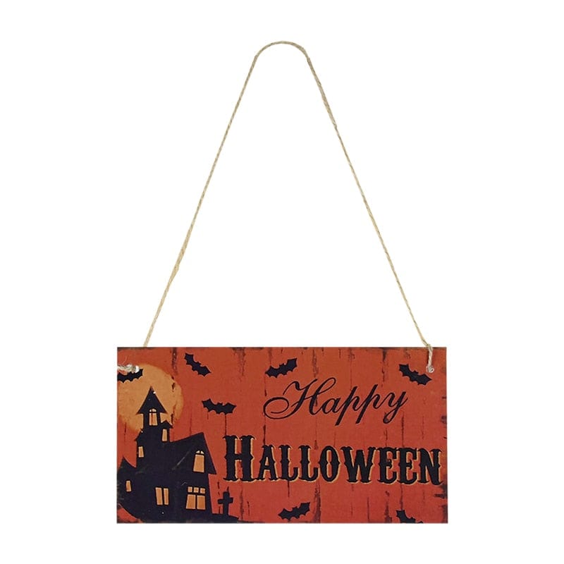 GeckoCustom Halloween Wooden Ornaments Pumpkin Ghost Trick or Treat Pendants Halloween Party Decoration for Home Door Hanging Signs Kids Toy L