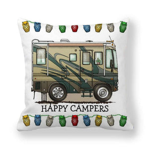 GeckoCustom Happy Camper Pillow Case Owl Camper Throw Pillow Case Cover Decorative Pillowcases 45*45CM Car Pillowcase hoofdkussen almohada 5 / 450*450mm