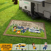 GeckoCustom Happy Campers Chibi Couple Camping Patio Rug, Patio Mat HN590