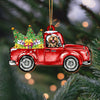 GeckoCustom Happy Christmas With Dog Personalized Gift Wood Ornament HA75 891282