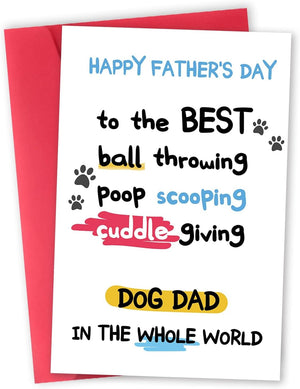 GeckoCustom Happy Father'S Day Card for Dog Dad, Funny Dog Dad Gifts for Men Him, Best Dog Dad Card, Gifts from Dog, Lovely Dog Dad Father'S Day Card from Son Daughter Yellow Dog Dad