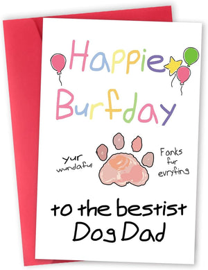 GeckoCustom Happy Father'S Day Card for Dog Dad, Funny Dog Dad Gifts for Men Him, Best Dog Dad Card, Gifts from Dog, Lovely Dog Dad Father'S Day Card from Son Daughter Bestist Dog Dad