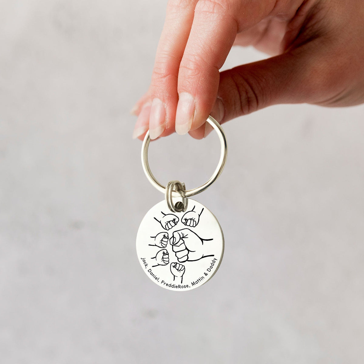 GeckoCustom Happy Father's Day First Bump Keychain Personalized Gift HO82 890724 Stainless Steel