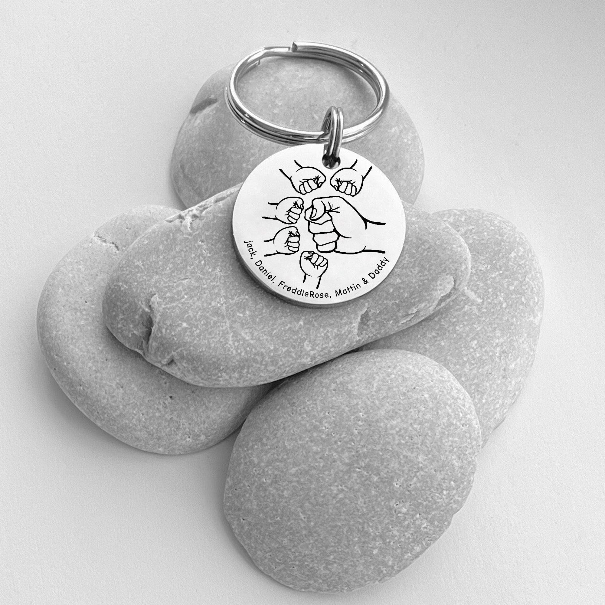 GeckoCustom Happy Father's Day First Bump Keychain Personalized Gift HO82 890724 Stainless Steel