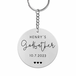 GeckoCustom Happy Father's Day Godfather Keychain Personalized Gift HO82 890674 Stainless Steel