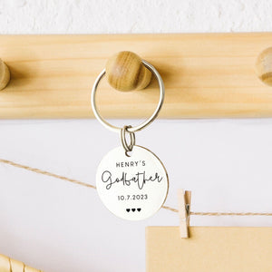 GeckoCustom Happy Father's Day Godfather Keychain Personalized Gift HO82 890674 Stainless Steel