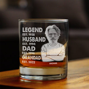 GeckoCustom Happy Father's Day Legend To Grandad Rock Glass HO82 890550 10.5 oz
