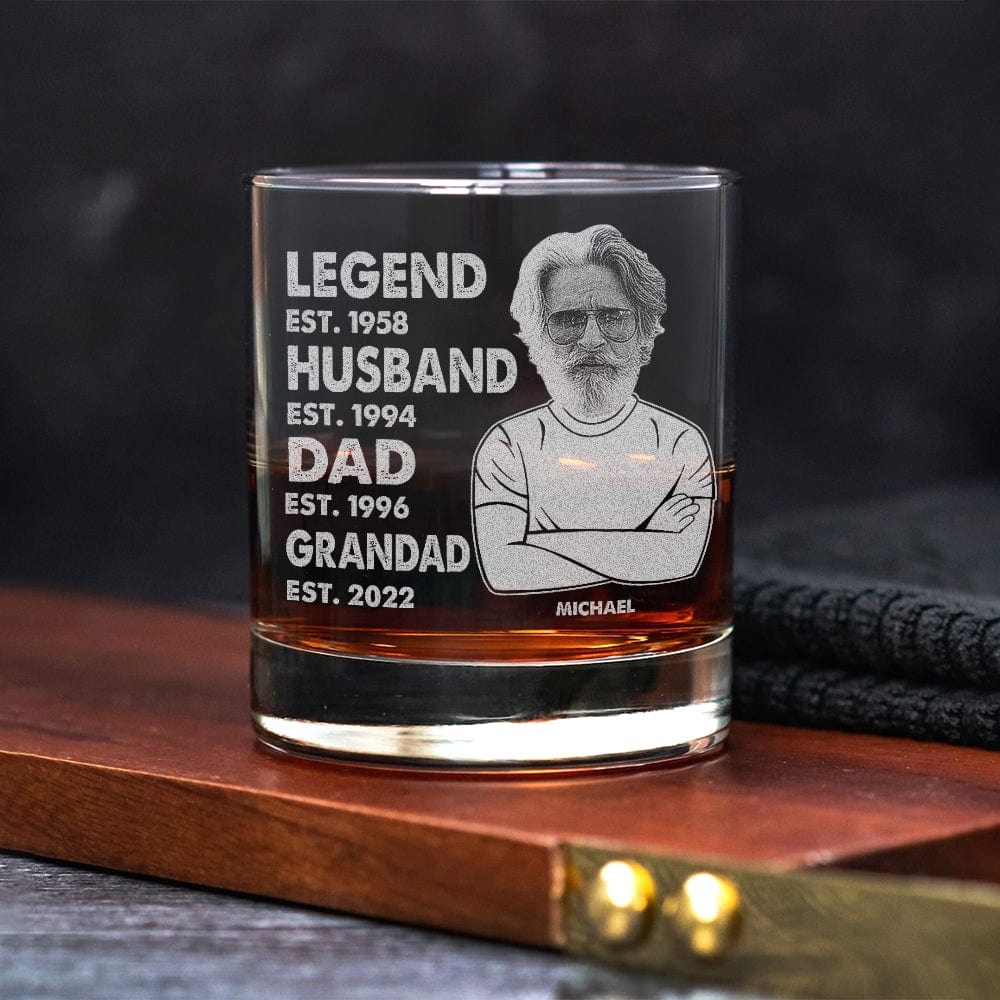 GeckoCustom Happy Father's Day Legend To Grandad Rock Glass HO82 890550 10.5 oz