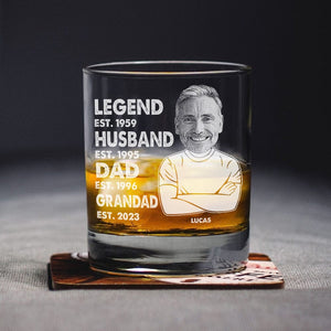 GeckoCustom Happy Father's Day Legend To Grandad Rock Glass HO82 890550 10.5 oz