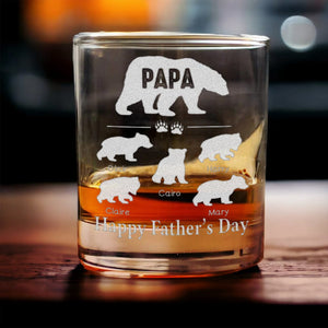 GeckoCustom Happy Father's Day Papa Bear Rock Glass H082 890492