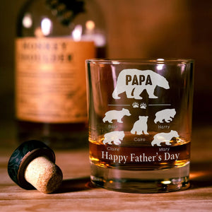 GeckoCustom Happy Father's Day Papa Bear Rock Glass H082 890492