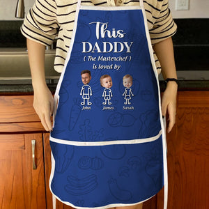 GeckoCustom Happy Father's Day This Daddy The Master Chef Is Loved By Cotton Apron HO82 893352 29x34 inches