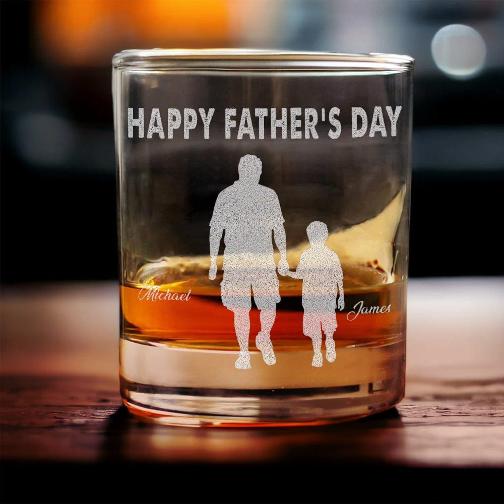 GeckoCustom Happy Father's Day To Me You Are The World Rock Glass H082 890504