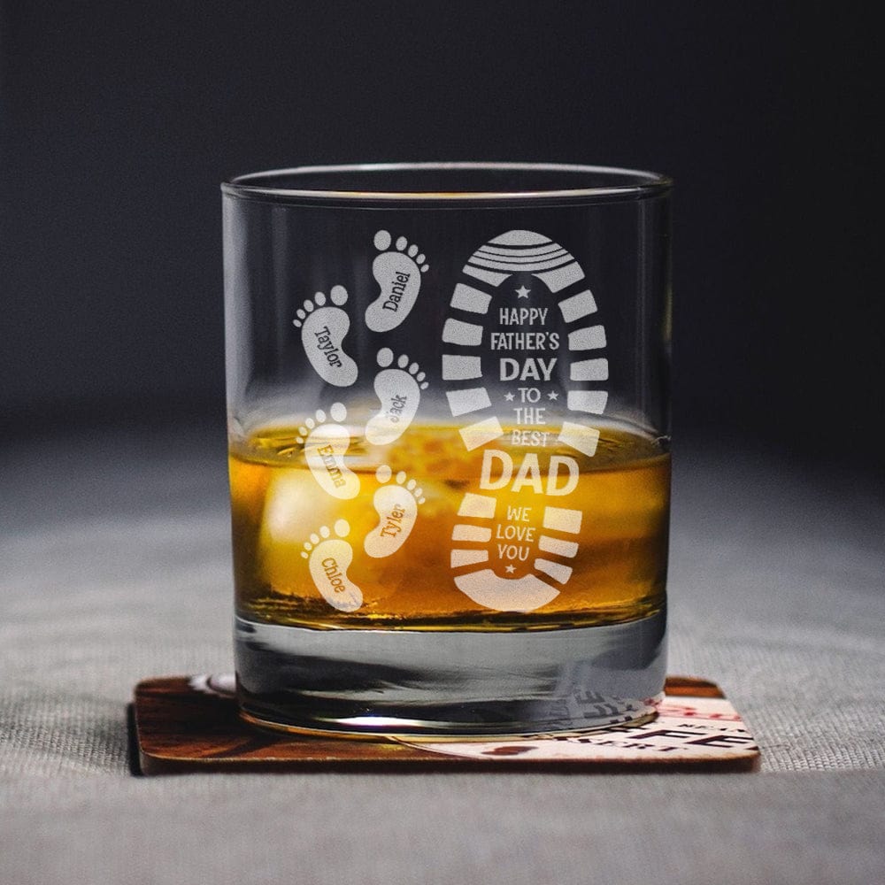 GeckoCustom Happy Father's Day To The Best Dad Rock Glass Personalized Gift HO82 890624 10.5 oz