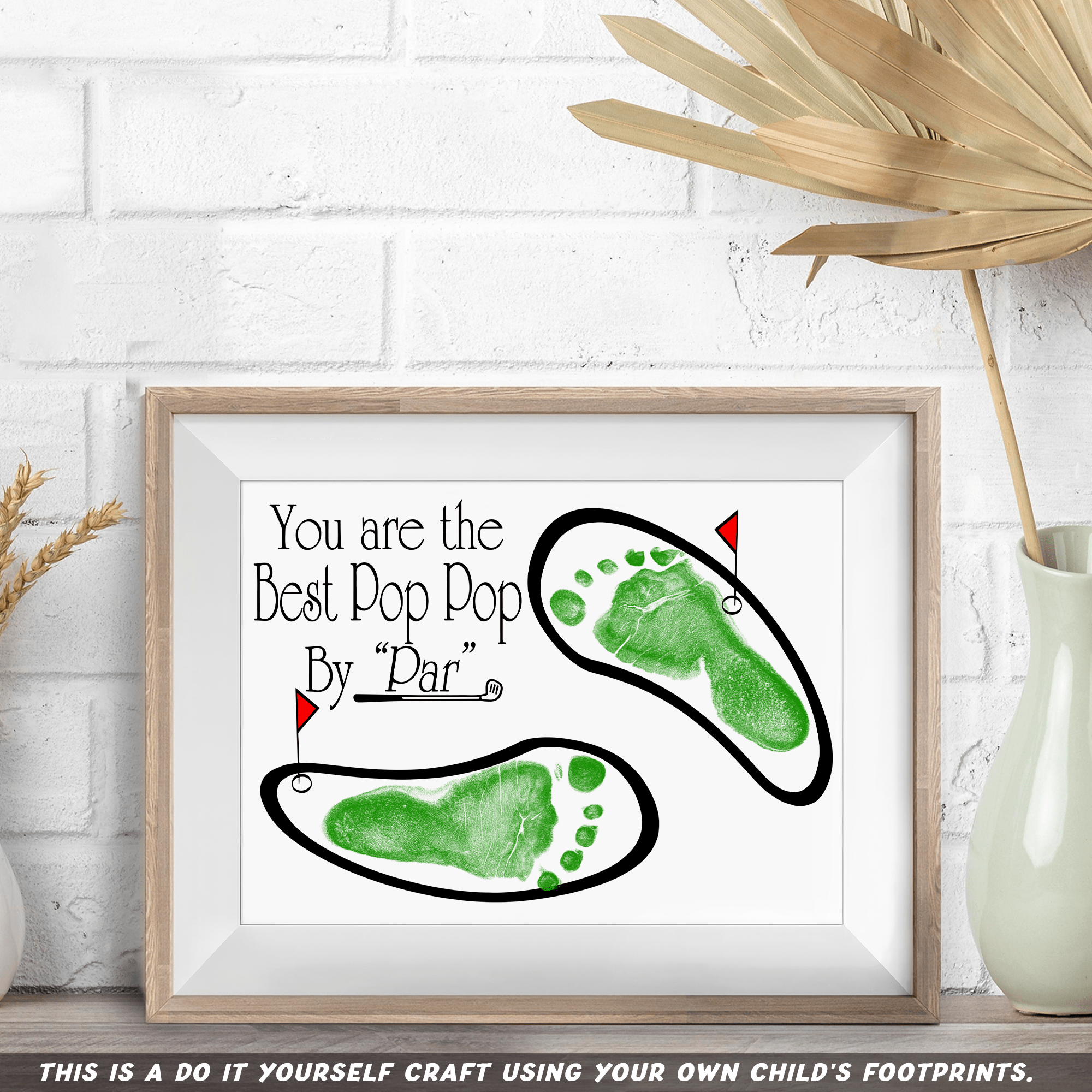 GeckoCustom Happy Father's Day You Are The Best Pop Pop DIY Footprint Art Picture Frame HO82 890600