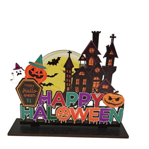 GeckoCustom Happy Halloween Ghost Festival Party Decorations Wooden Decor F