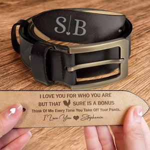 GeckoCustom Happy Valentine's Day Congrats On Being My Husband Belt Personalized Gift HO82 893450 110 cm / Black