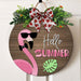 GeckoCustom Hello Summer Flamingo Door Sign K228 889348