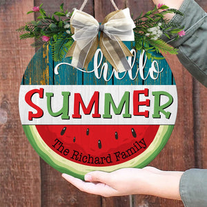 GeckoCustom Hello Summer The Family Door Sign K228 889392