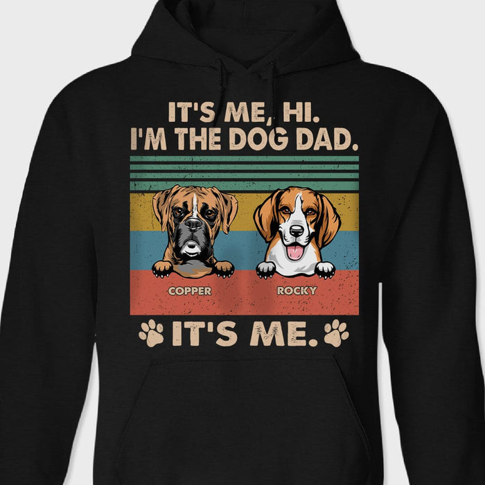 GeckoCustom Hi I'm The Dog Dad Father Shirt N304 889236 Pullover Hoodie / Black Colour / S