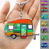 GeckoCustom Hippie Caravan Dog Acrylic Keychain, Dog Lover Gift, Camping Gift HN590