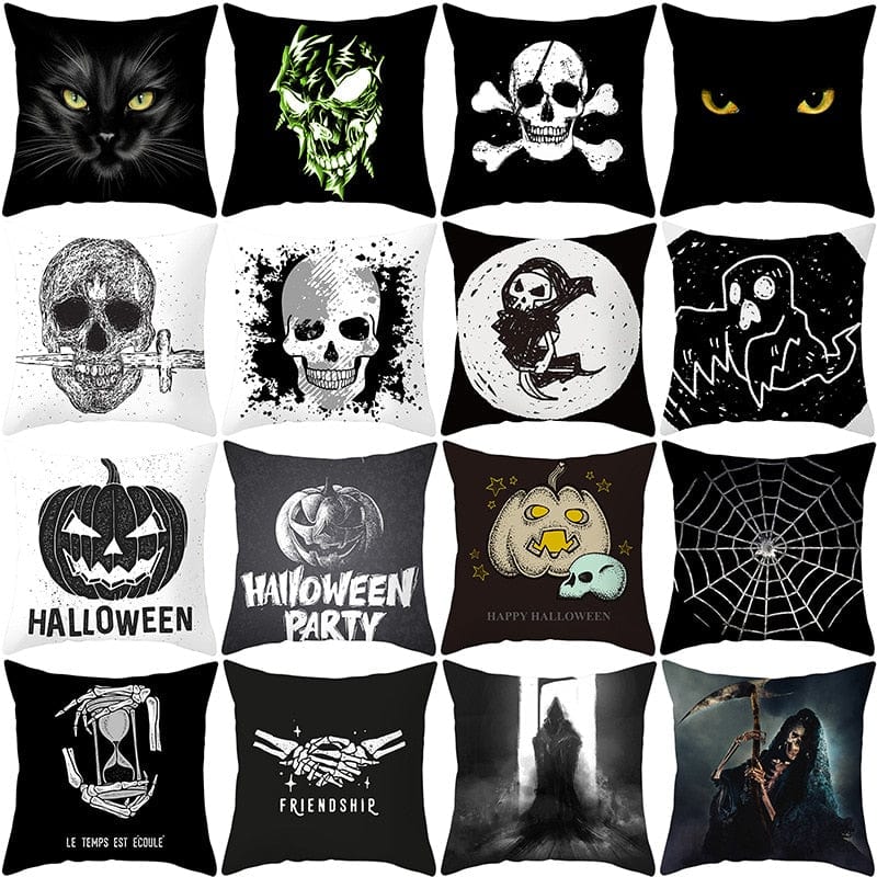 GeckoCustom Home Decor Halloween Skull Pillowcase Sofa Cover Pillow Cover Car Cushion Cover Throw Pillow Case 18x18 Inches funda de almohada