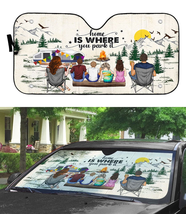 GeckoCustom Home Is Where We Park It For Camping Lovers Car Sunshade Personalized Gift DA199 890180